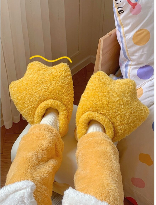 오리발 실내화 겨울 털 슬리퍼 큰 따뜻한 동물 발 거실 커플 여성
