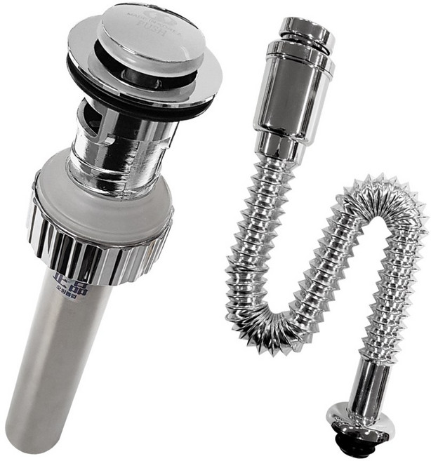 만능삼촌 세면대배수관 부속품(아연폽업+바닥배수트랩), 1개