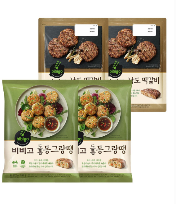 비비고 남도떡갈비450g x 2 + 도톰 동그랑땡 560g x 2, 1세트, 450g