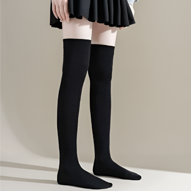 여성용 순면 니삭스 무지 롱양말 압박 스타킹 3P세트