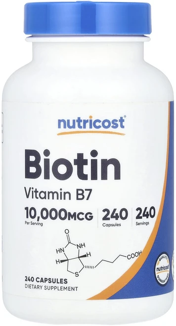 Nutricost 비오틴 10000mcg 캡슐 240정, Nutricost비오틴10000mcg캡슐240정, 1개 - 쿠팡