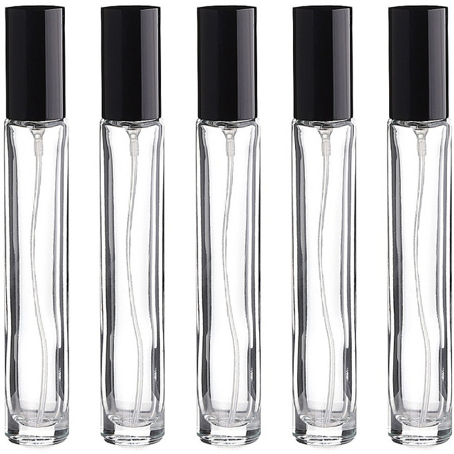 트레블러 퍼퓸 10ml(블랙캡) 향수 공병 스크류타입 용기 만들기 재료 퍼퓸 스프레이 유리 DIY, 5개