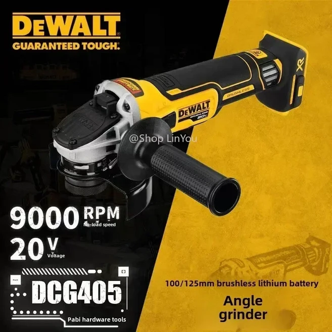 DEWALT DCG405 18V 리튬 배터리 브러시리스 공구 125mm 플랫 헤드 앵글 그라인더 베어 머신 공구 절단기 전, 01 405  No battery, 01 미국