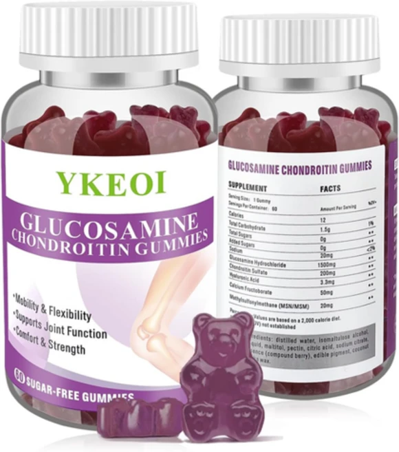 YKEOI 무설탕 글루코사민 콘드로이틴 구미 젤리 60개, 1개, 60정 - 쿠팡