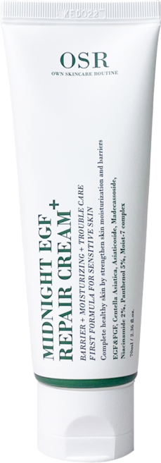 오에스알 미드나잇 EGF 재생 병풀 판테놀 마데카 시카 리페어 크림, 1개, 70ml