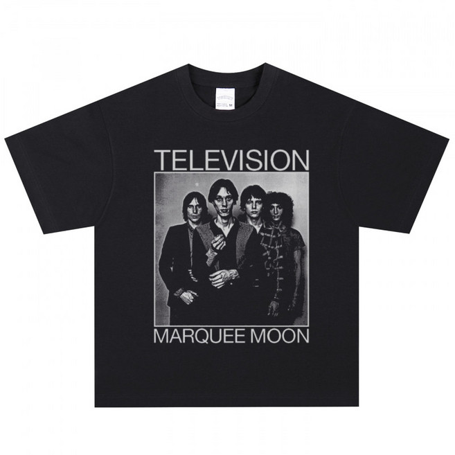 텔레비전 Marquee Moon 프린팅 록 메탈 밴드 반팔 티셔츠