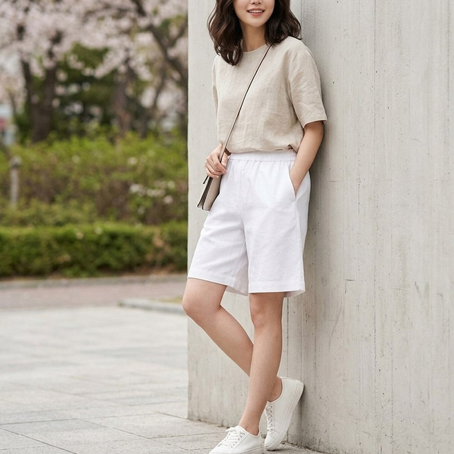 이서어패럴 노라 여름 5부포켓 반바지2581