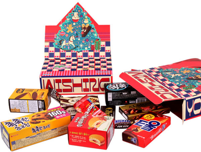 [간식대장] "발렌타인데이 파티박스" 인기과자 종합선물세트 과자선물세트 어린이선물, 입체파티박스, 1개