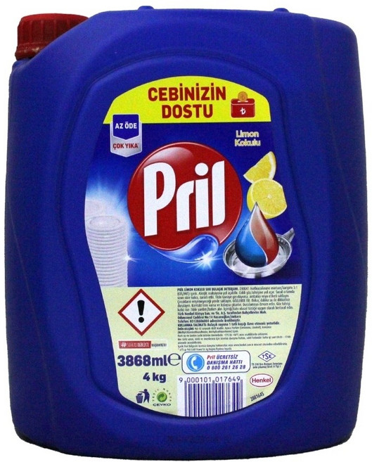 Pril 濃縮高效洗碗精, 1個, 檸檬香-3868ml