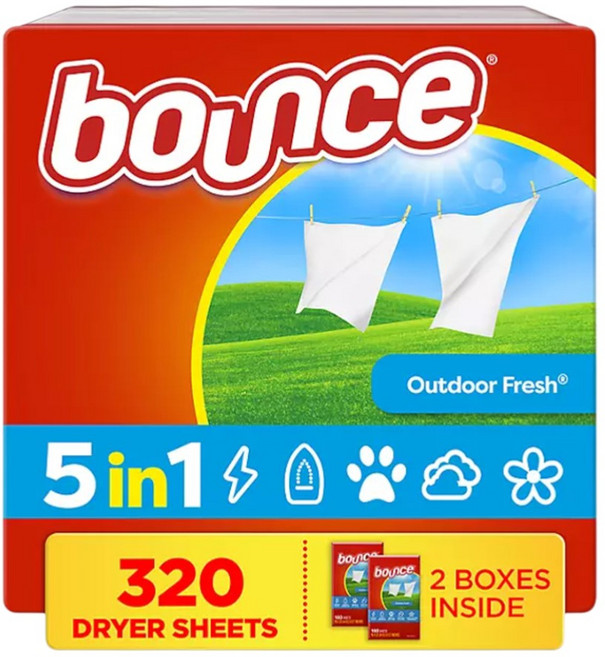 바운스 드라이시트 320매 간편한 세탁 건조기용 섬유유연제 건조시트, 1개