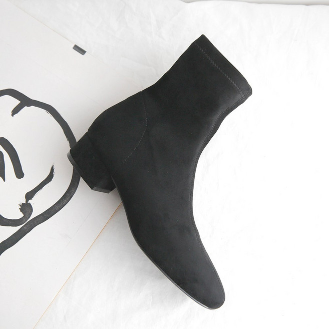 발편한 여성 슬림핏 스판 3cm 앵클 부츠