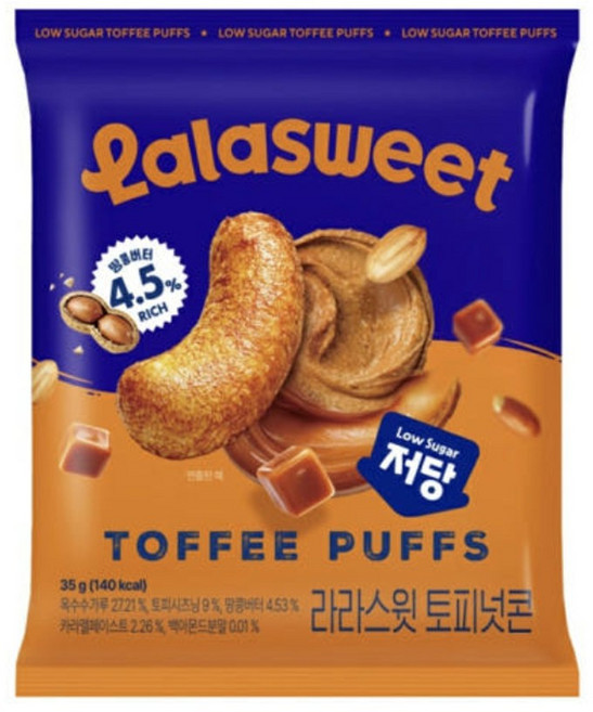 라라스윗 저당 토피넛콘, 35g, 10개