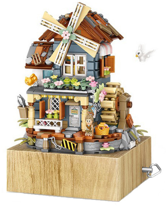 LOZ 미니블럭 나노블럭 풍차하우스 뮤직박스, LOZ 풍차하우스 뮤직박스, 1개