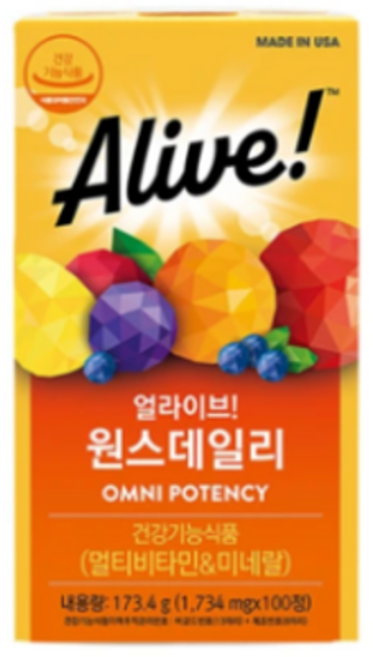 얼라이브 원스 데일리 멀티비타민, 100정, 1개