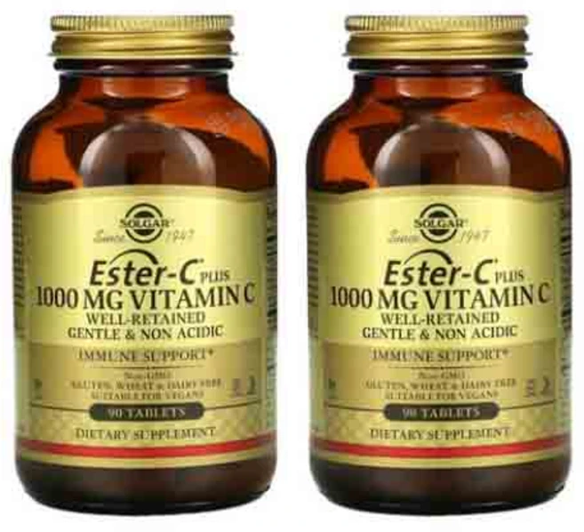Solgar 에스터-C 플러스 비타민 C 1000mg 타블렛, 90정, 2개 - 쿠팡