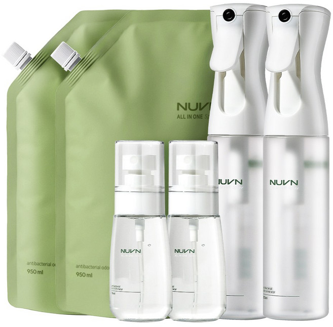 누븐 섬유탈취제 룸스프레이 탈취 본품300ml*2 + 휴대용70ml*2 + 리필용950ml*2, 1개