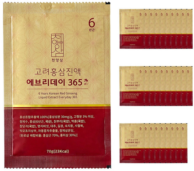 천양삼 6년근 고려홍삼진액 에브리데이 365 30포, 1개, 2.1kg
