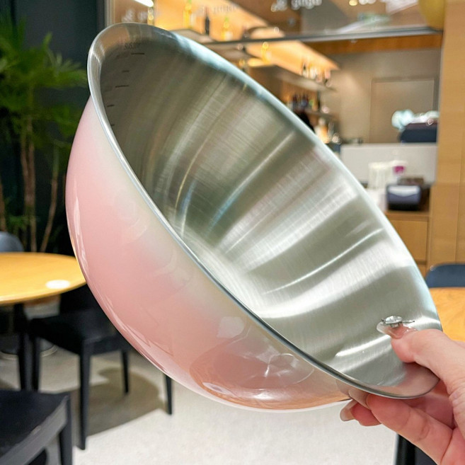 해피유통 뉴 그라데이션 도톰 대형 면기 샐러드볼 jhljq, 도톰 스텐 볼[대형], 1개