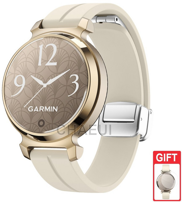 Garmin Lily 2 矽膠透氣運動錶帶, 星光色-銀釦,Garmin Lily 2, 1個