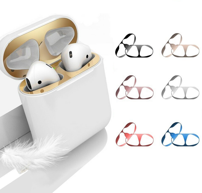 요거 메탈 에어팟 철가루 방지 스티커, 로즈골드, 1개, 에어팟 1세대/2세대