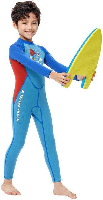 SABU 어린이 웻슈트 네오플렌 물놀이 잠수복, 스카이[남아용]