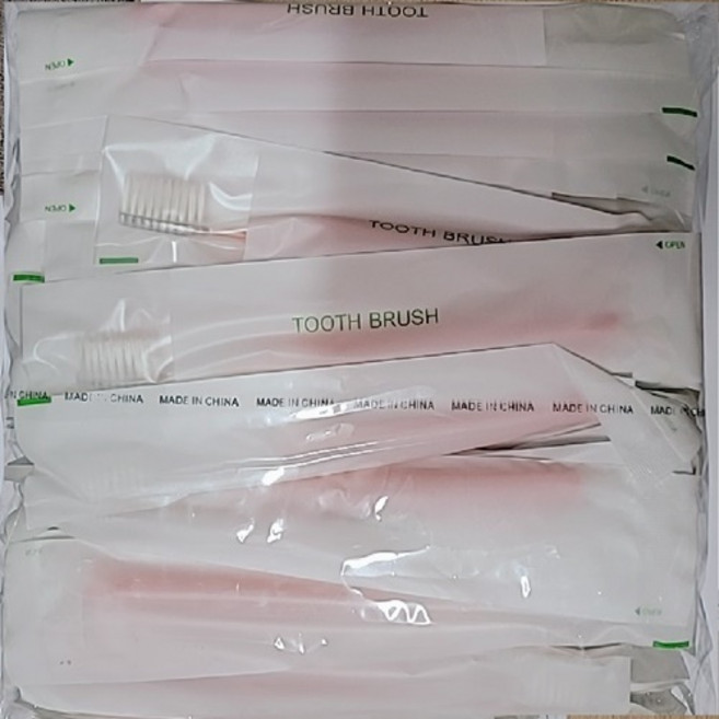 원터치 미세모 일회용칫솔(핑크) 개별포장 여행용 휴대용 업소용칫솔, 500개, 1세트