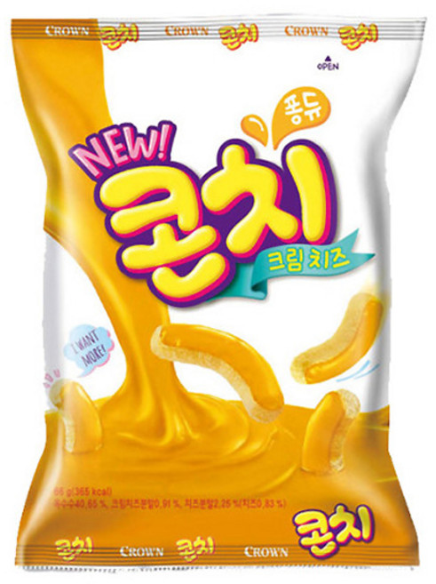 크라운 콘치 크림치즈 과자, 66g, 1개