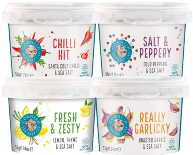 [특가]코니쉬씨솔트 영국소금 양념소금 시즈닝 레몬 갈릭 칠리 페퍼 4종, 1개