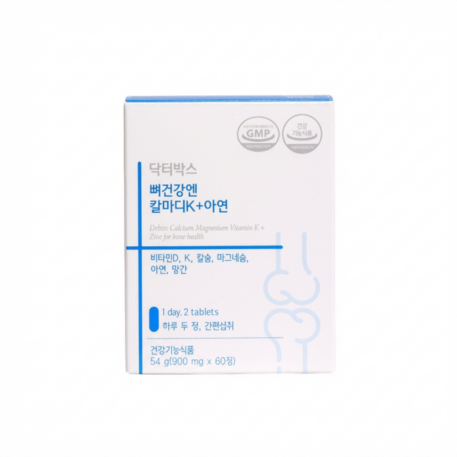 닥터박스 뼈건강엔 칼마디K + 아연 (내과 전문의 성분 배합), 1박스, 60정