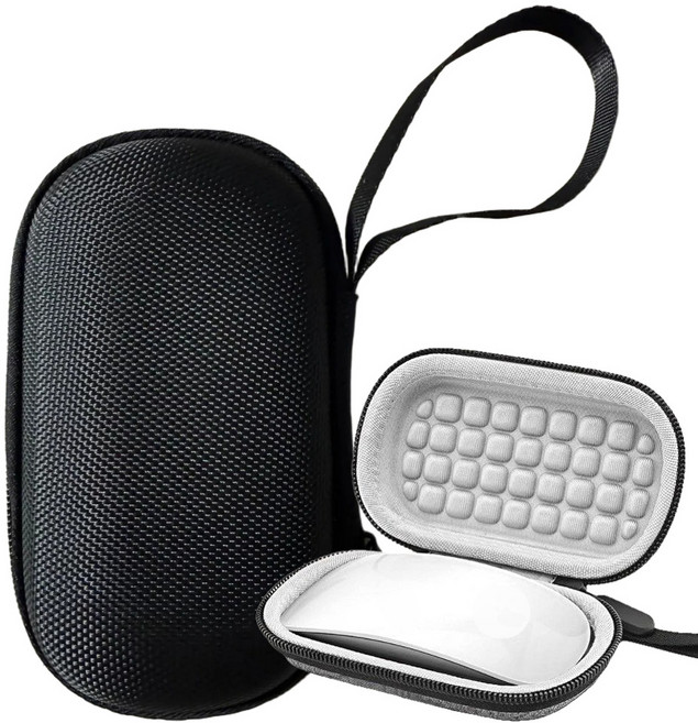 애플 매직 마우스 케이스 휴대용 하드 파우치 보관 커버 맥 1세대 2세대 여행용 출장용, 블랙