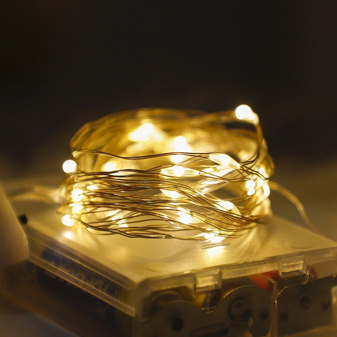 GIFTME5 LED螢火蟲銅線燈串 浪漫裝飾燈條 20米200燈暖光 電池USB供電 防水節日佈置, 20米200燈暖光常亮款, 1件
