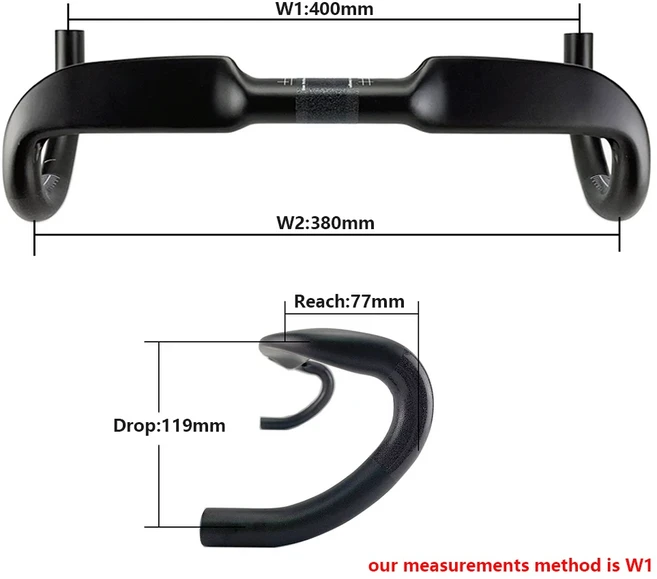 자전거 핸들바 트랙 카본 초경량 에어로 번치바 로드 사이클 드롭바, 1개, 400mm