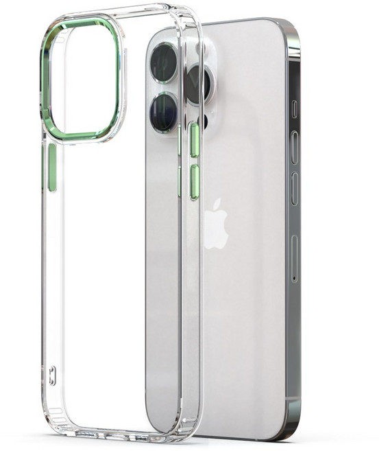 뮤지오 메탈라인 투명범퍼 젤리 하드 아이폰 케이스