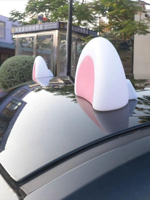 고양이 자동차 귀장식 귀 지붕 튜닝 액세서리 장식품 토끼 경차, 1개, 조명 없는 작은 귀 고양이귀2개