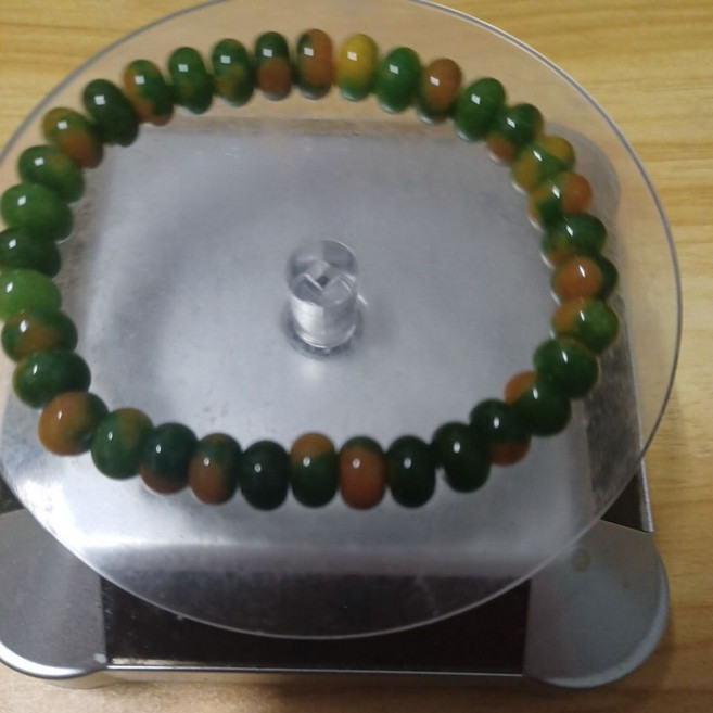 玉化綠舒俱來算盤珠手串 8mm 精選玉石 手工精磨 舒適配戴
