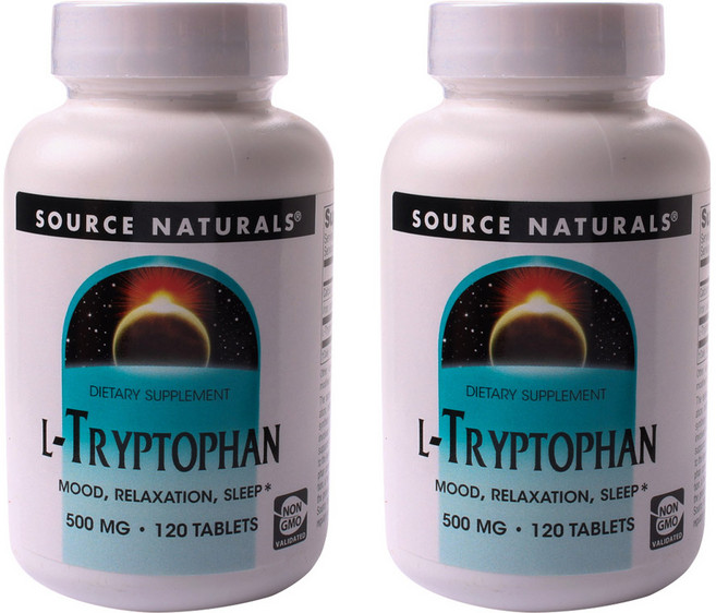 소스내츄럴스 L-트립토판 500mg 타블렛, 120정, 2개