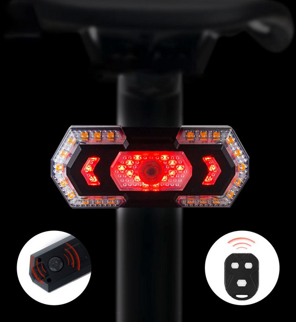 비밀공간 LED 초고휘도 자전거 후미등 깜빡이 방향지시등, 1개, 블랙 LED