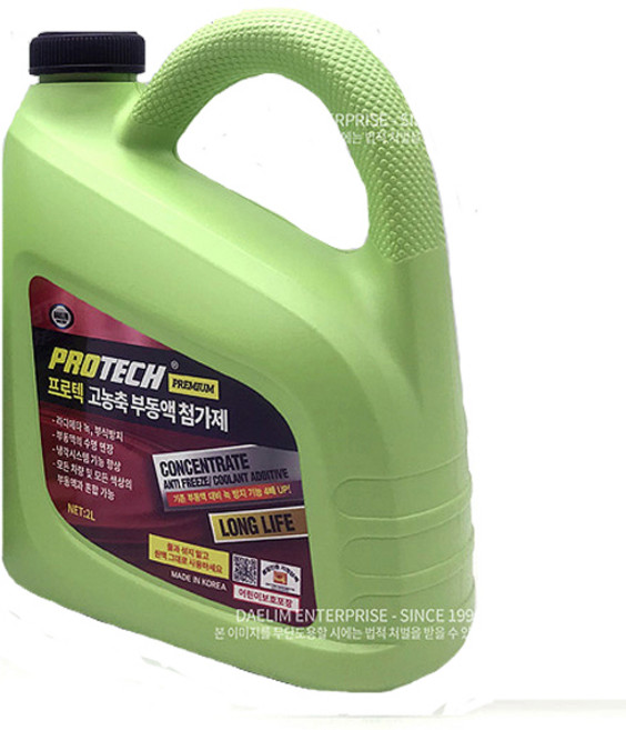 대림기업 프로텍 고농축 부동액 첨가제 1L 2L 녹색 빨강색 100% 유기염산 환경친화적제품 냉각수관리 녹 오염물 방지 냉각효율증대 연비향상 가솔린 경유 LPG 겸용, 1개, 레드색상