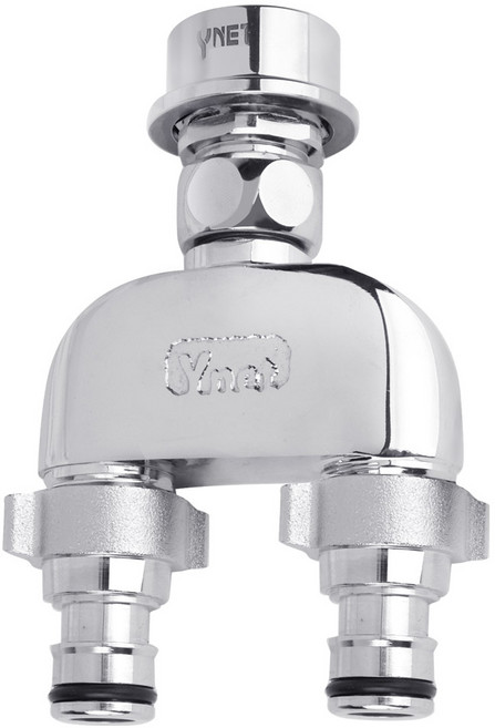 스마트 두갈래 아답터 세탁기2대 연결 인바코 프레오 매립 수도꼭지 양갈래 수도분배기 2구 원터치타입, 1개