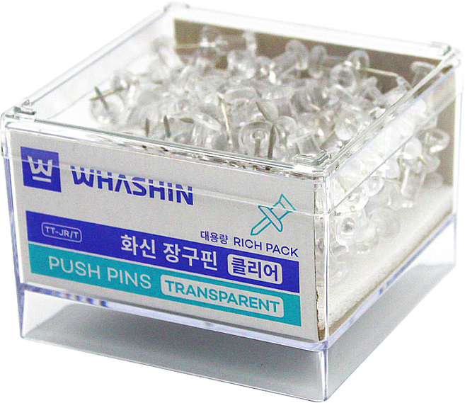 화신 투명장구핀 리치팩 클리어 장구핀 압정 압핀, 1개, 140개입