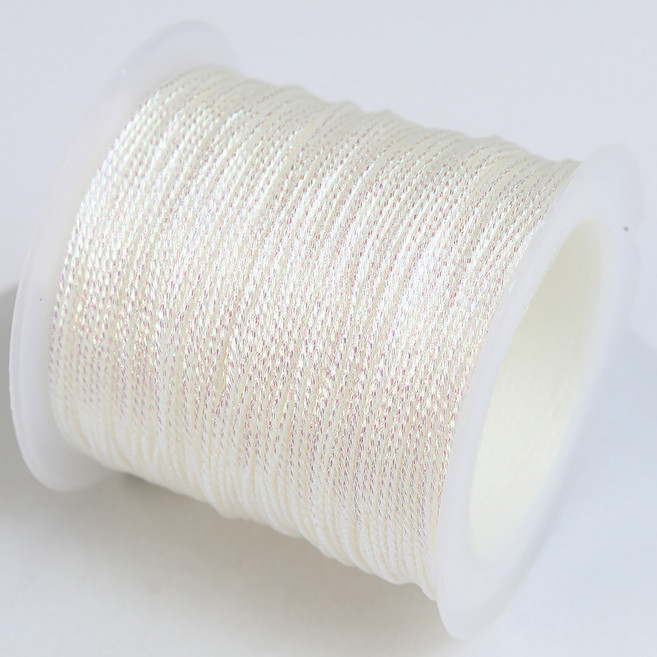 비즈공예 오로라 펄 폴리 끈 매듭 실 재료, D2821. 화이트, 1개