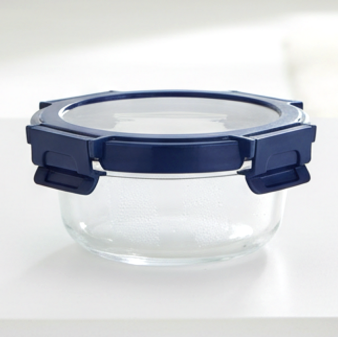 냉장 냉동 전자레인지 오븐 원형 밀폐 용기 클리어락 970ml 반찬통