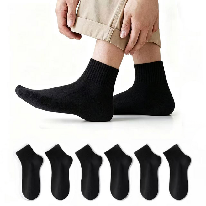 Le Gou 더베이직 남성용 스포츠 커버 중목 양말 남성 순면양말 6켤레