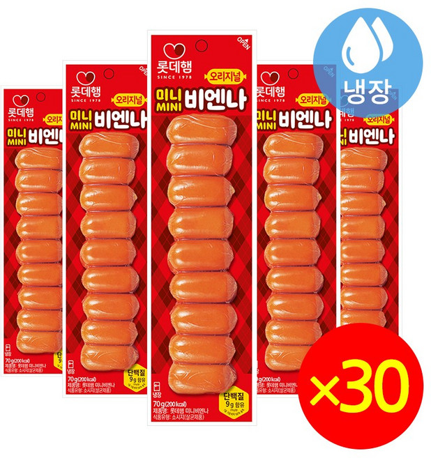 롯데 미니비엔나, 30개, 70g