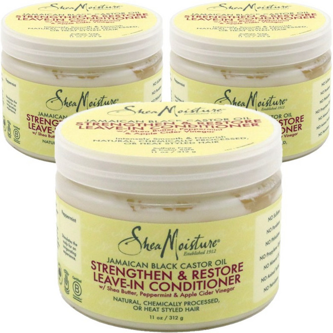 시어모이스처 자메이칸 블랙 캐스터 오일 리브-인 컨디셔너, 325ml, 3개