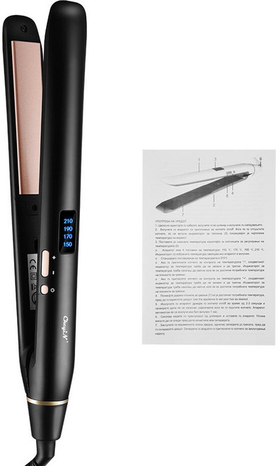 2 in 1 Hair Straightener Professional Curling Iron 26mm Straightening LCD Display C [B00003669], 02-Black-3669