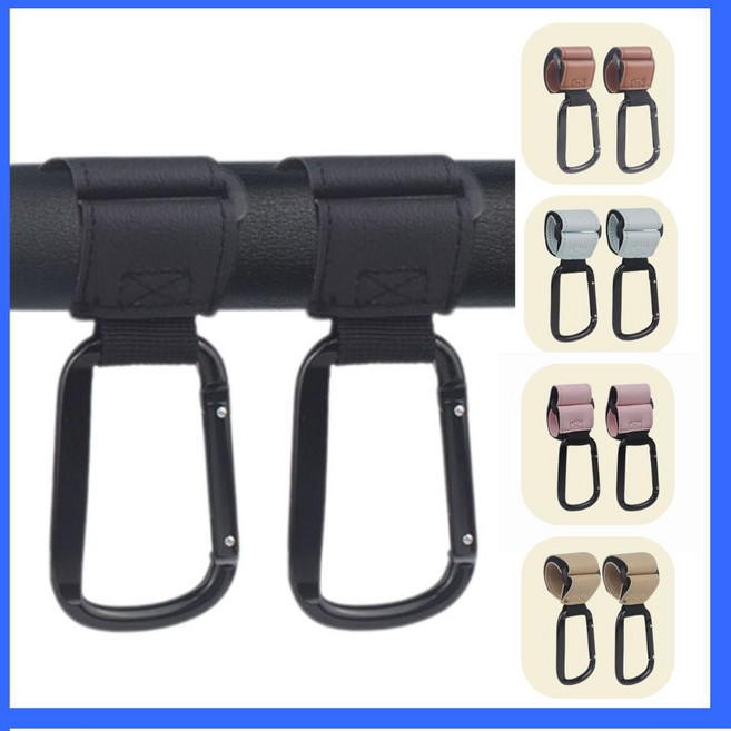 루아리브 유모차 벨크로 가방걸이 다용도 고리, 2개, 블랙