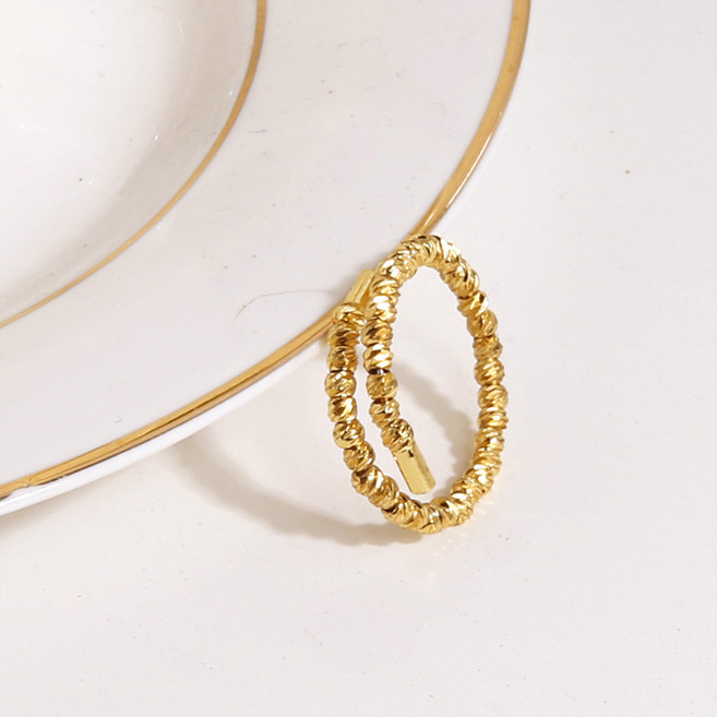 백송 에떼르넬 뱅글 반지 프리사이즈 조절 가능 골드 금빛 세련된 시크 데일리 오픈 링