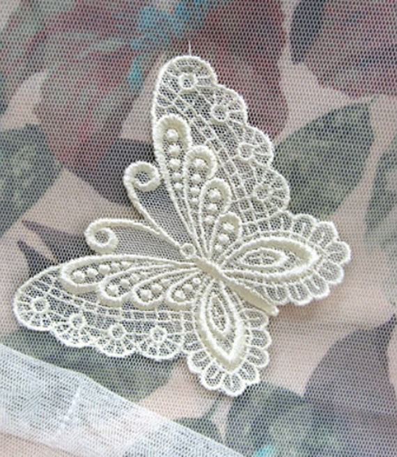 릴리패브릭 모티브-나비(2컬러)-042, 크림, 1개