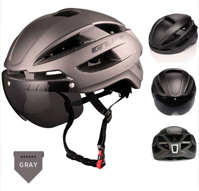 (KC인증 국내당일배송) [GUB] CJD 에어로 고글 헬멧 (65cm)(2XL 빅사이즈), 그레이, 1개